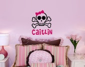 Personalized Skull Girl vinyl decal