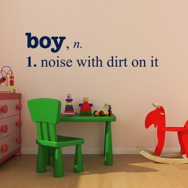 Boy with Dirt definition, vinyl decal LARGE sticker