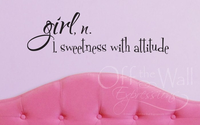 Girl - Sweetness with Attitude definition, vinyl decal