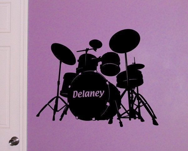 Personalized Drum Set vinyl decal