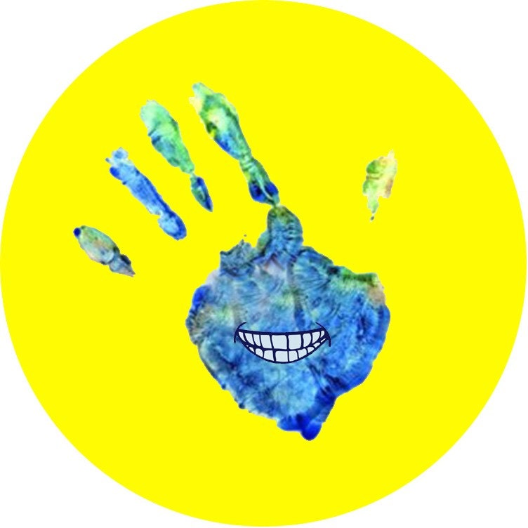 hello there smiley hand (2.25-in magnet pinback button badge keychain bottle opener pocket mirror)