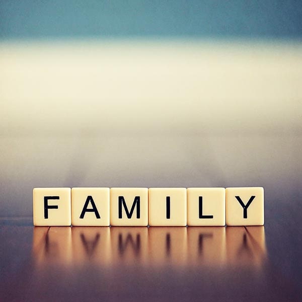Family Word Photograph - word text typography blue purple white cream black lilac dreamy 5x5