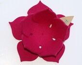 Lily Pad Felt Bowl in 3mm Virgin Merino Wool Felt-Fuchsia