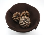 Small Felt Bowl in 5MM Thick Merino Wool Felt, Brown