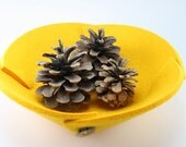 Small Felt Bowl in 5mm Thick Virgin Merino Wool Felt-Yellow