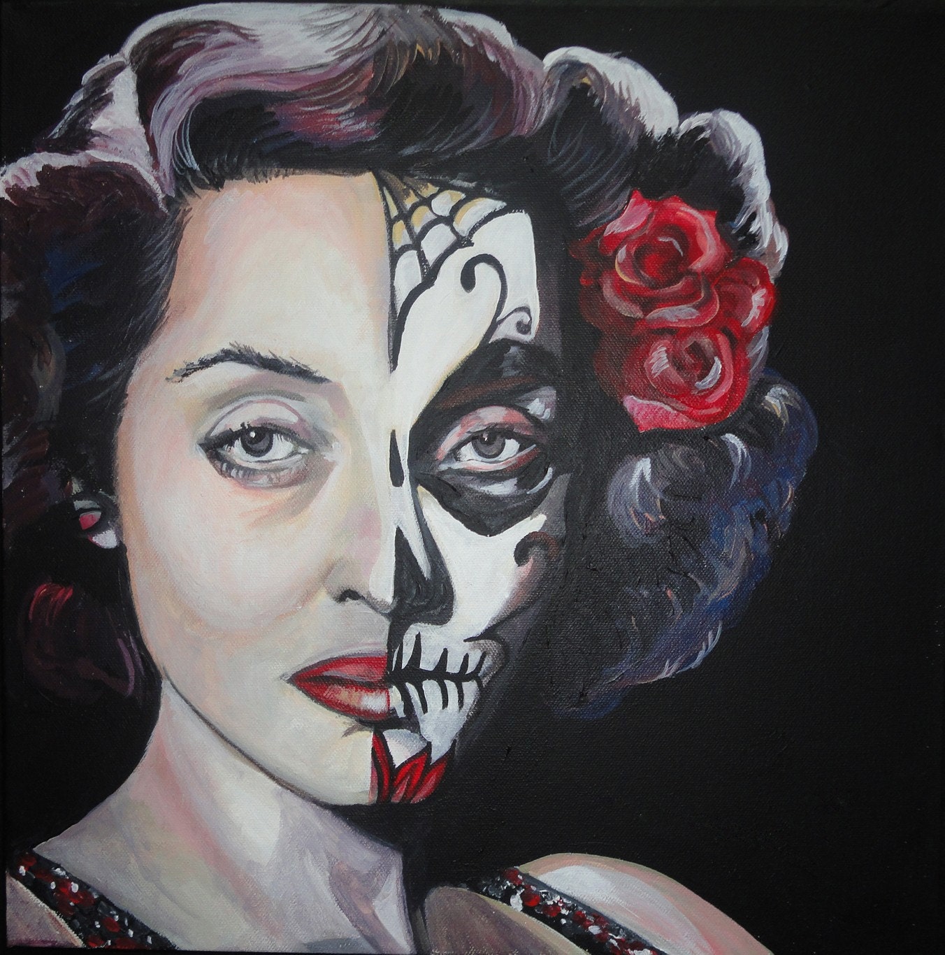 La Otra - Portrait of Bette Davis (Day of the Dead/Dia de los Muertos Style)