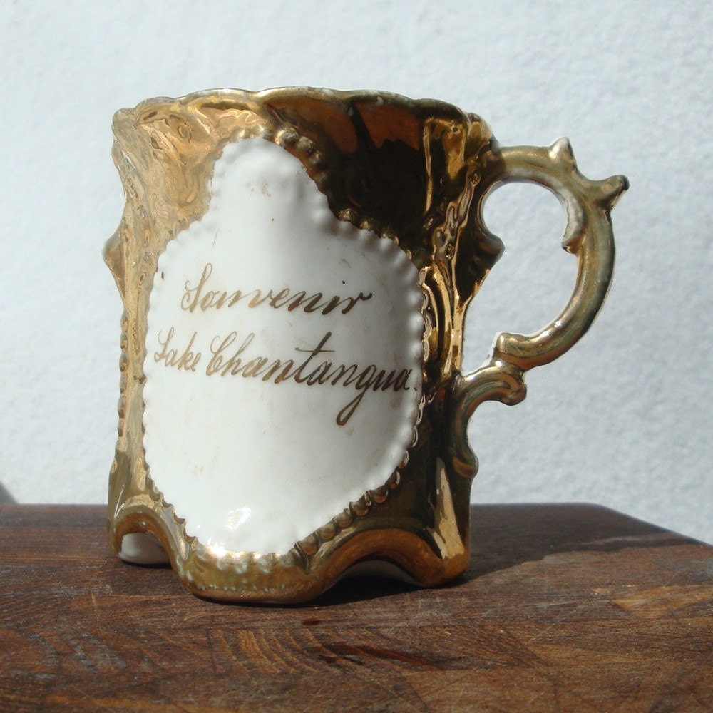 Vintage Porcelain Souvenir Cup..Lake by VintageStarrBeads on Etsy