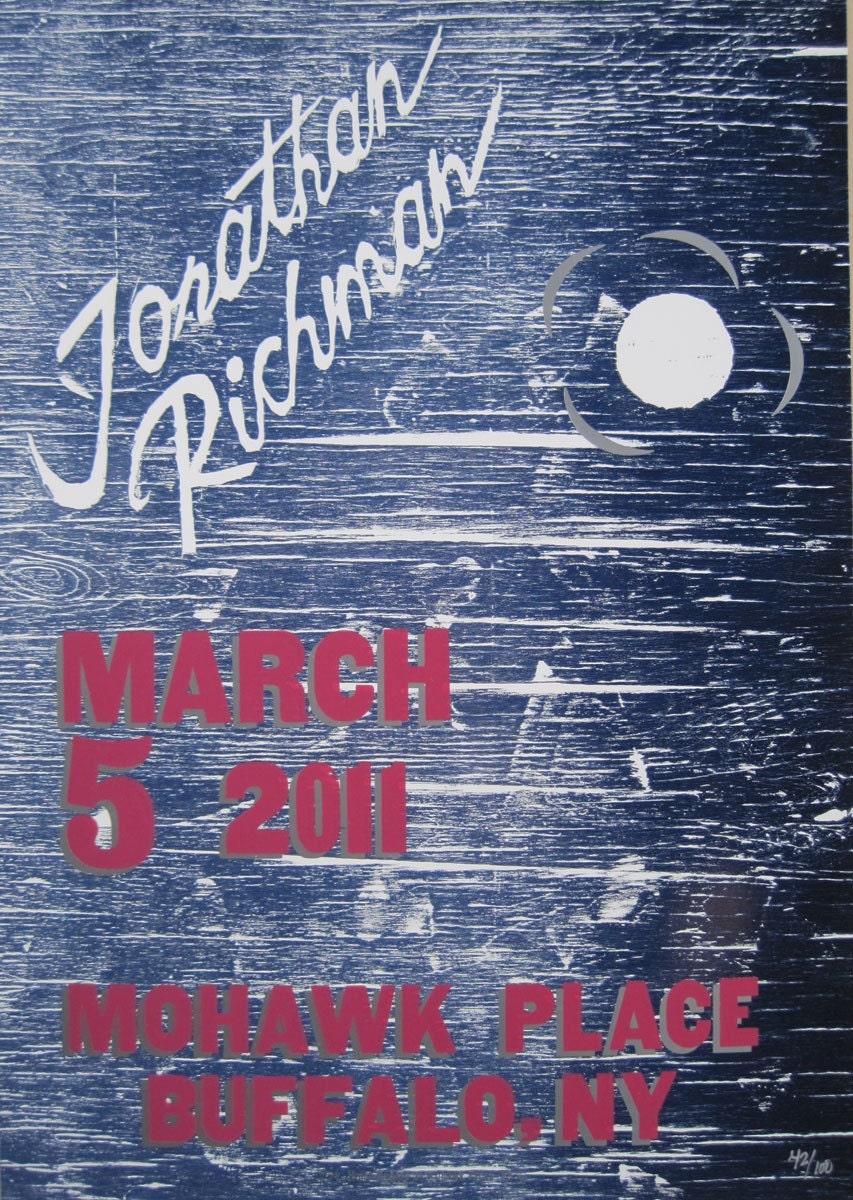 Jonathan Richman Letterpress poster