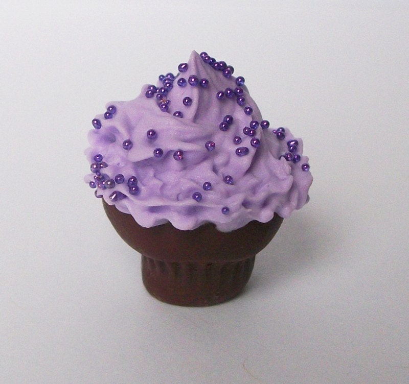 purple frosted cupcake
