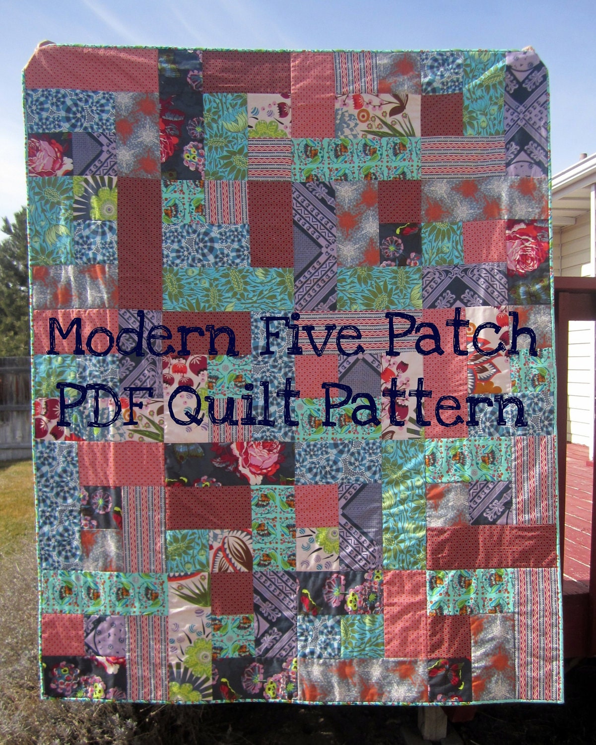 The Original Modern Five Patch Quilt Pattern -- PDF