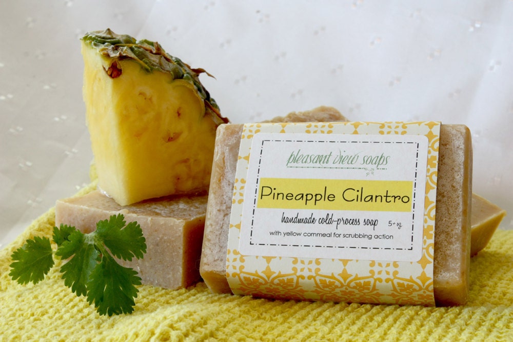 Pineapple Cilantro Handmade Soap Cold-Process Bar