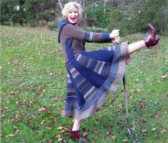 Recycled sweater Patchwork coat  READY TO SHIP