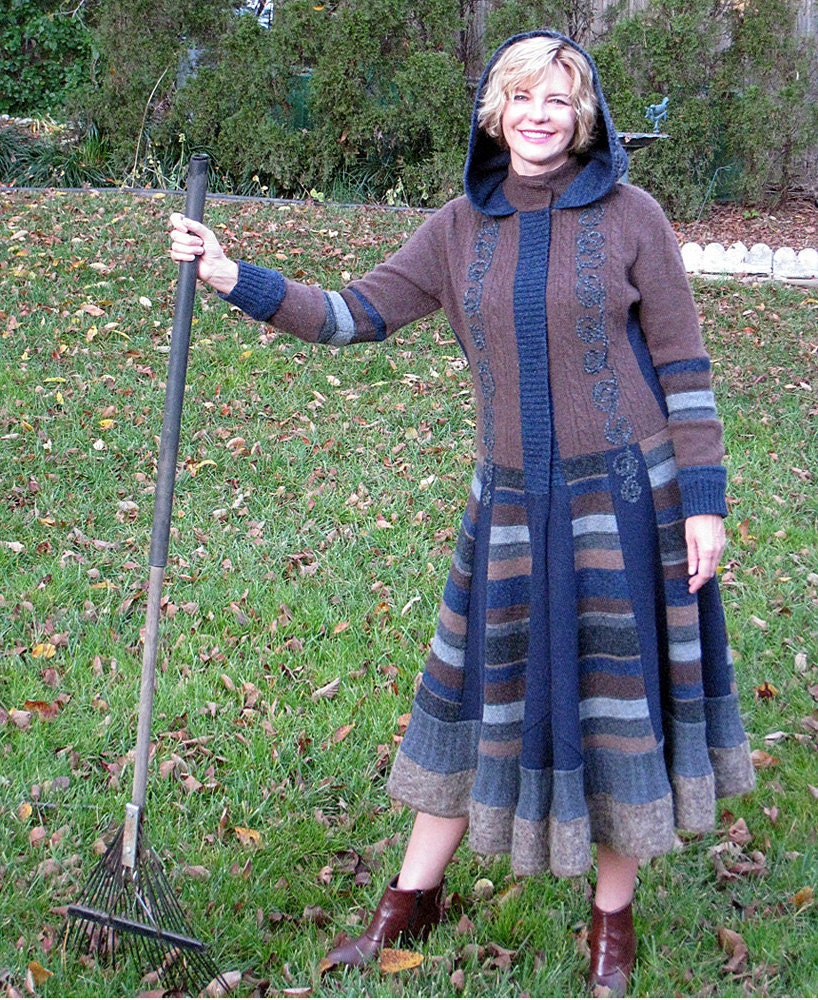 Recycled sweater Patchwork coat  READY TO SHIP