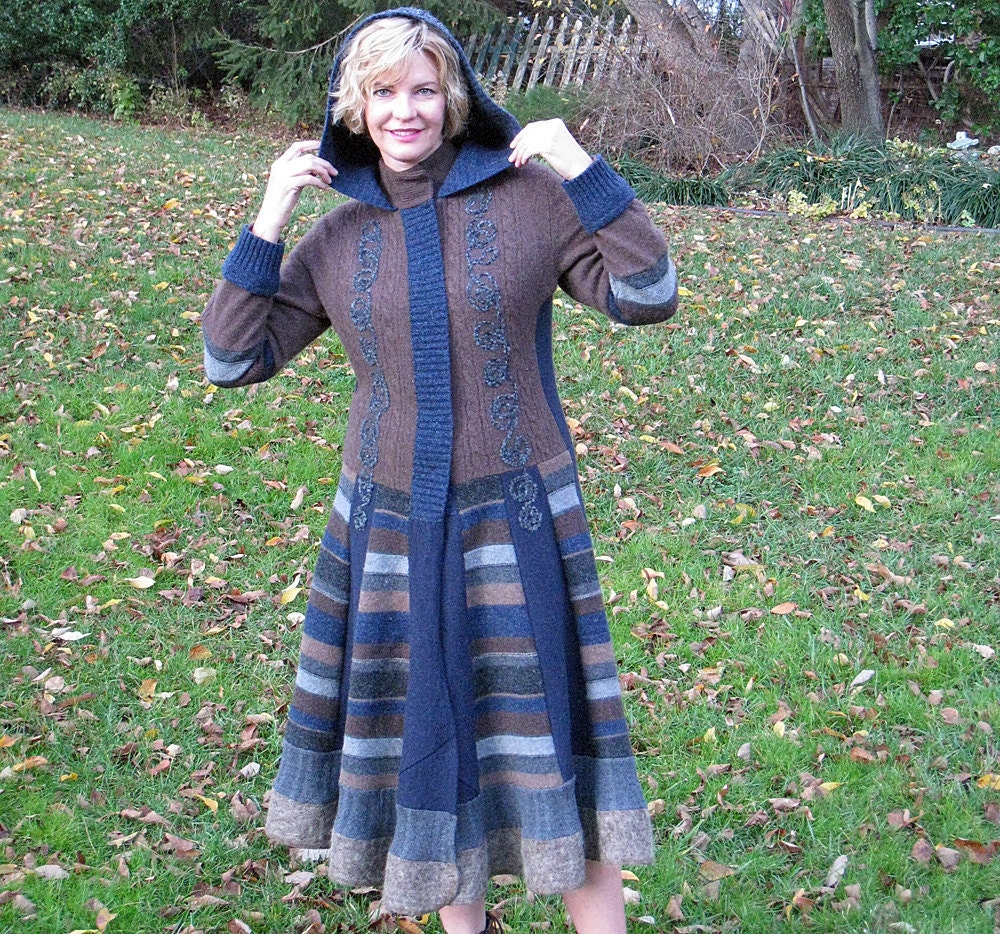 Recycled sweater Patchwork coat  READY TO SHIP