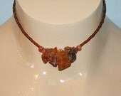 vintage Amber Necklace and Beaded glass
