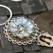 vintage BLUE Sterling Rhinestone Drop Necklace