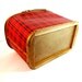 Vintage Hawkeye basket plaid picnic basket