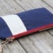 waxed canvas nautical striped zippered pouch utility bag
