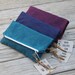 artic blue waxed canvas foldover clutch leather fringe tie