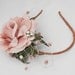 Wedding Headband Rose fascinator in dusty pink with vintage accents, headband for weddings