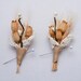 Wedding boutonniere, winter wheat and vintage lace