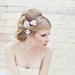 Wedding hair accessory, Set of three flower bobby pins in ivory and pink, wedding flower bobby pins