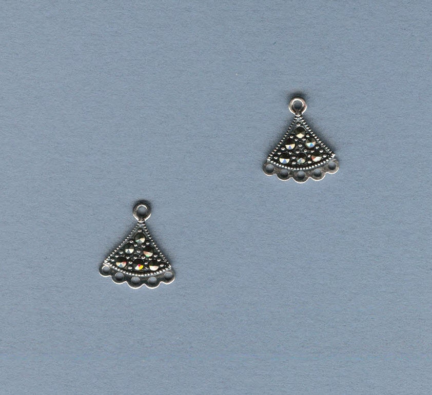 Sterling Silver Marcasite Connector for Earrings