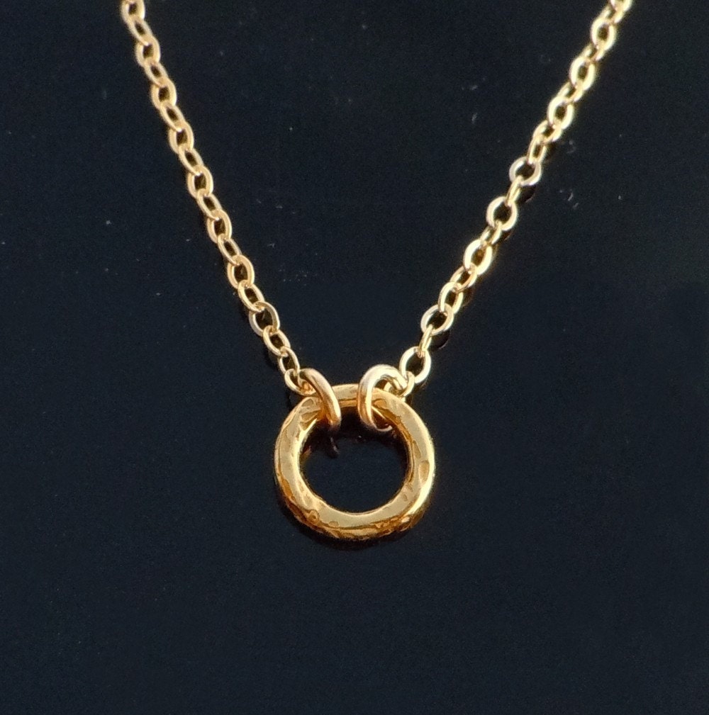Tiny Karma Necklace in Gold on a 14kt Gold FIlled Chain