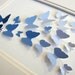 Blue Velvet - 3D Butterfly Art - Upcycled Paint Chips - 5X7