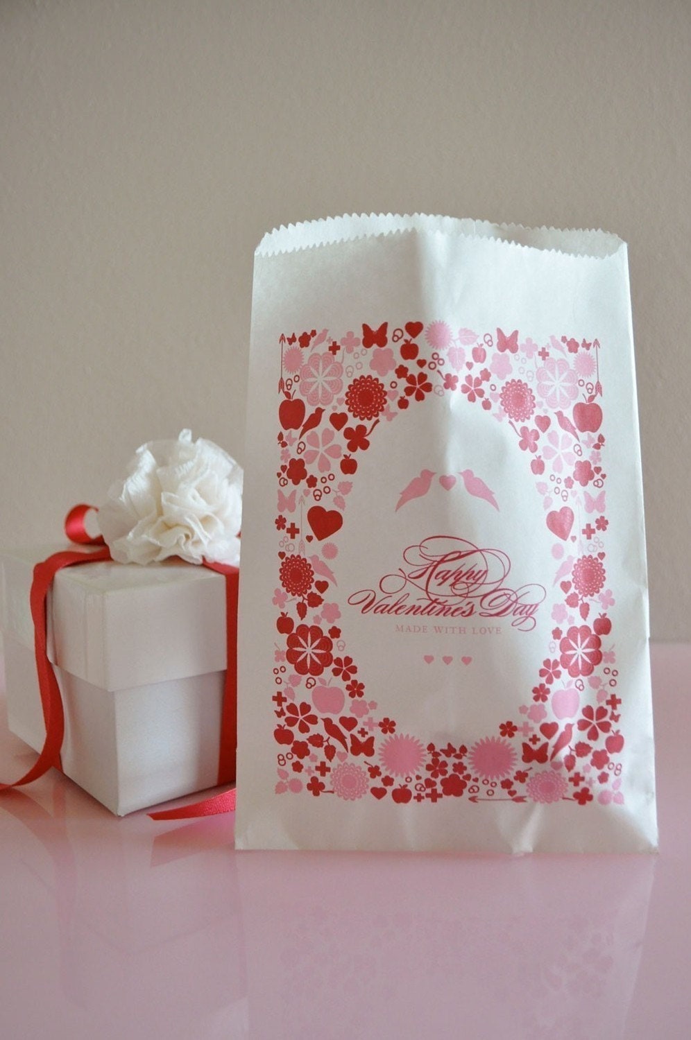 5x7 White Paper Bags - Set of 25