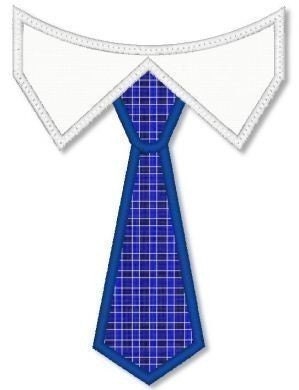 TIE with Shirt Collar Applique 4x4 5x7 6x10 Machine Embroidery Design   INSTANT Download
