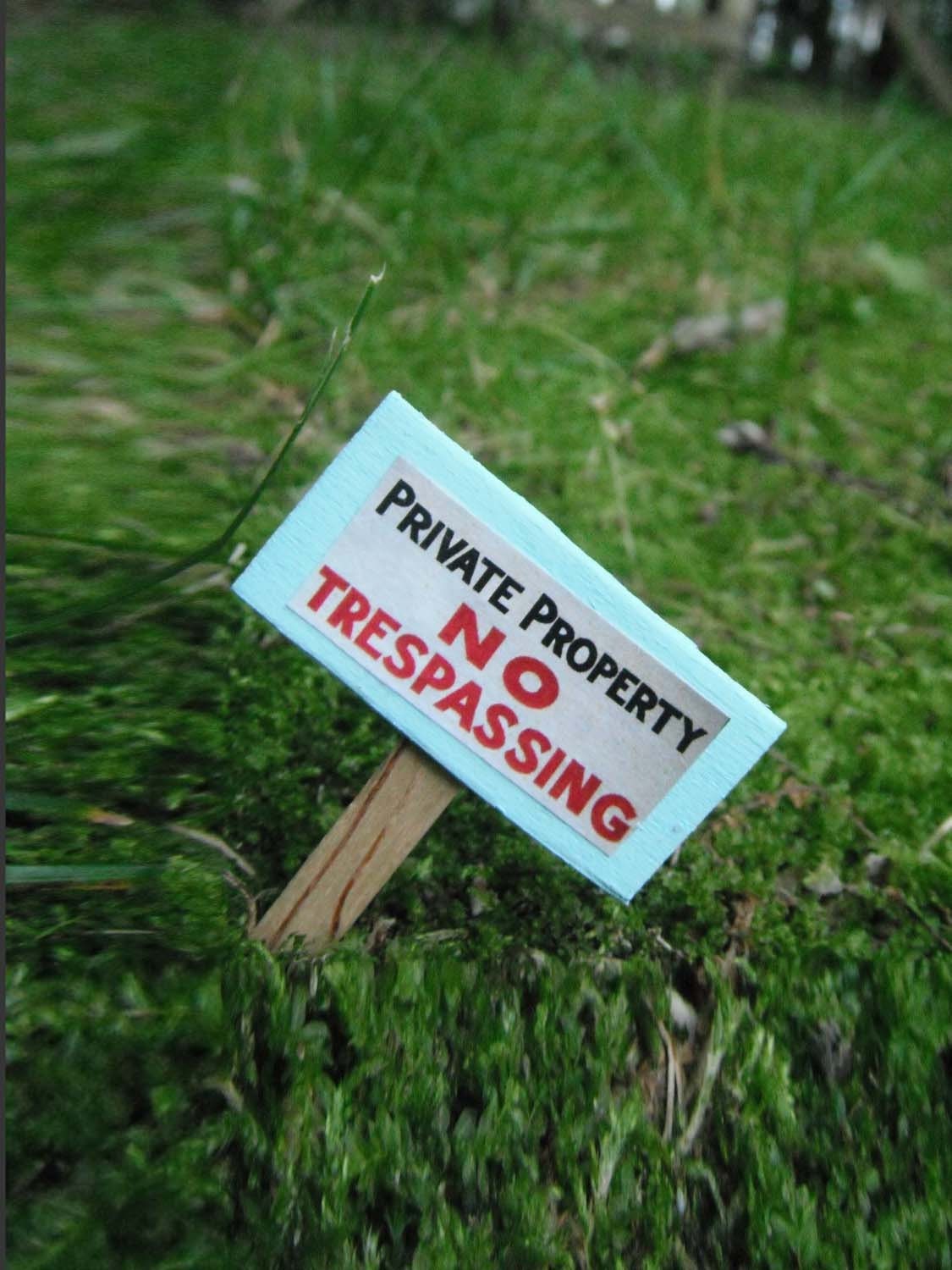 Miniature Private Property No Trespassing Sign