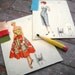 Miniature Fashion Sketches (set of 3)
