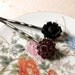 Red Swarovski and Black Rose Hairpins : rich florals on gunmetal bases