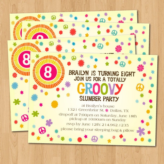 Groovy Birthday Invitations