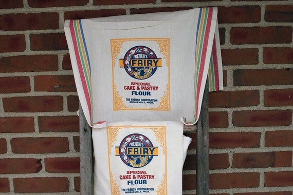 Frenchs Fairy Flour Sack Kitchen Towel Choice of Striped or Non-Striped