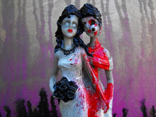 Zombie Wedding Cake Topper - Two Women