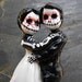 Skeleton Couple Day of the Dead Wedding Cake Topper - 4inches