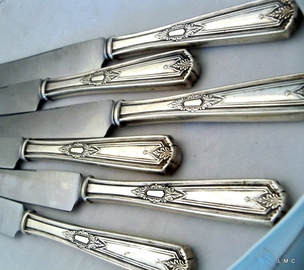 INSICO STAINLESS KNIVES Art Deco Pattern Set Of 6 by MCFOOL