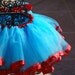 Custom Made Cat in the Hat Satin Ribbon Edged Tutu Skirt with Matching Headband- 1 Tulle Color Option