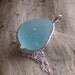 Natural Sea Glass Sterling Silver Pendant Necklace Bubbley Teal Aqua (375)