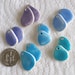 12 Handpainted Beach Pottery Charms 6 x Twin Focals Top Drilled 2mm holes Supplies (1278)