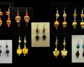 Carved Skull or Turtle Earrings (1 pair)