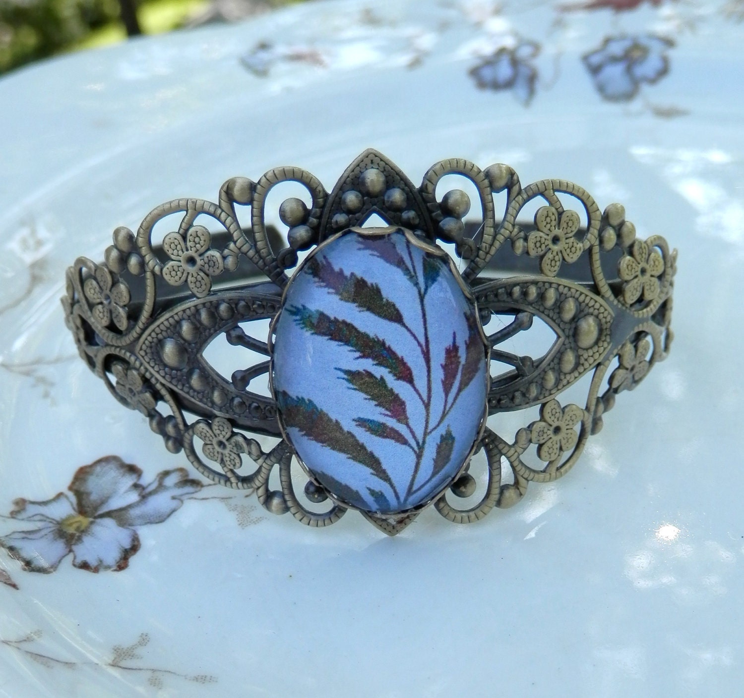 antique gold filligree style cuff "The Branch"