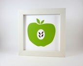 Green Apple Wall Art Print, Home Decor, Kitchen Decor, Green Fruit Poster