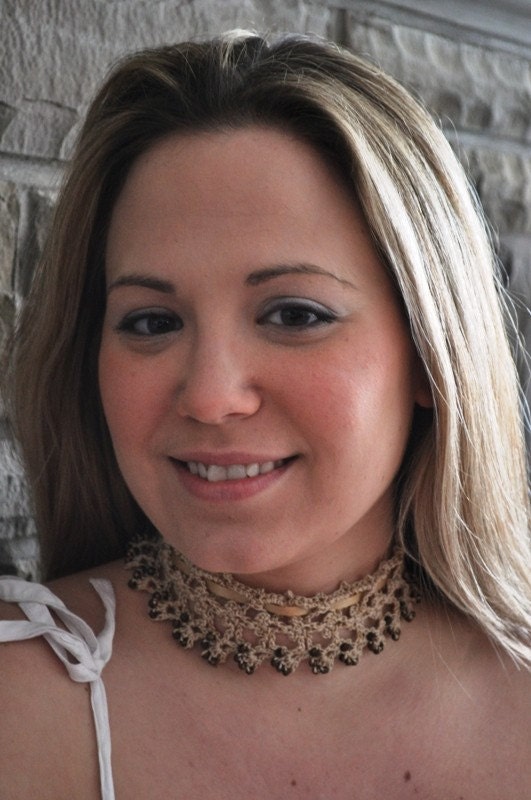 Victorian Choker Necklace - Bronze Beauty