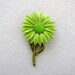 Lovely Vintage Spring Green Dimensional Layered Petal Enameled Flower Pin Brooch
