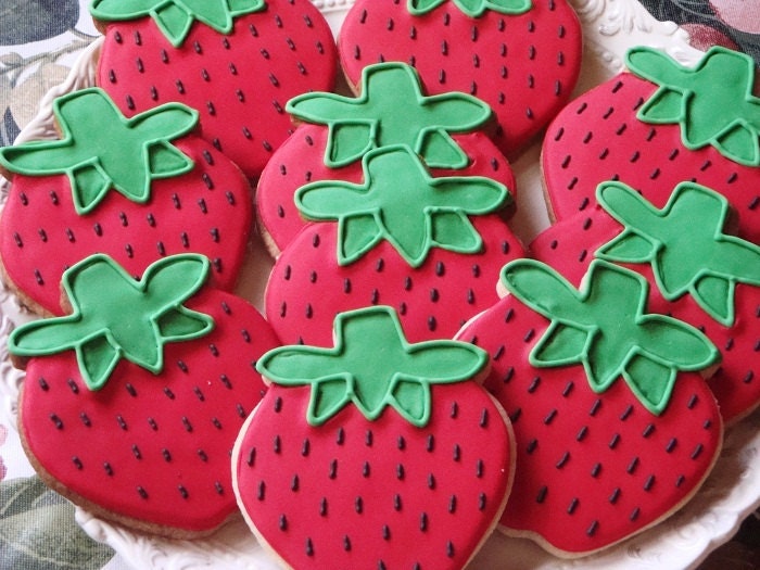 Summer Strawberry cookies 1 dozen