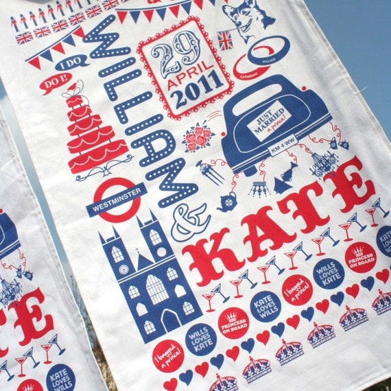 William and Kate Royal Wedding Commemorative tea towel