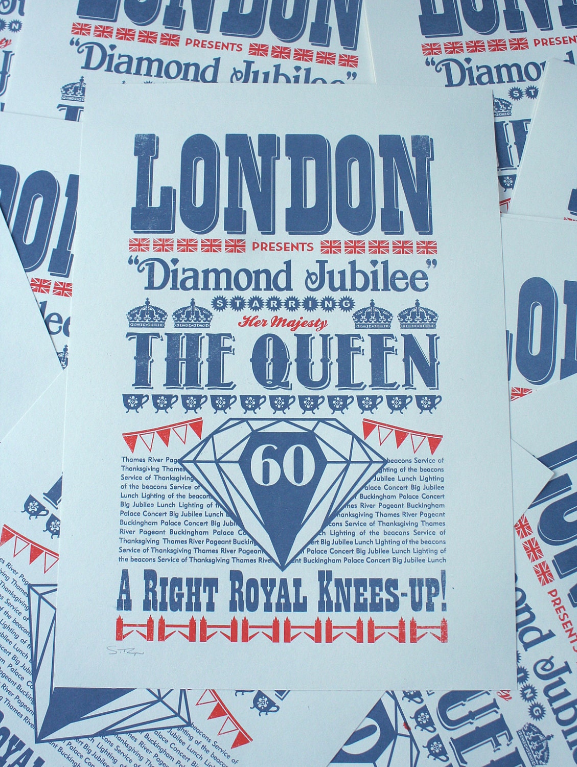 Queen's Jubilee Screen print - SALE